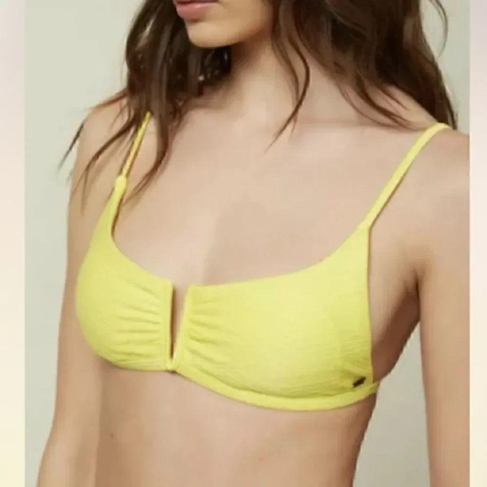 O'NEILL SALTWATER SOLIDS TEXTURED V WIRE BRALETTE TOP, US XLARGE NWT
